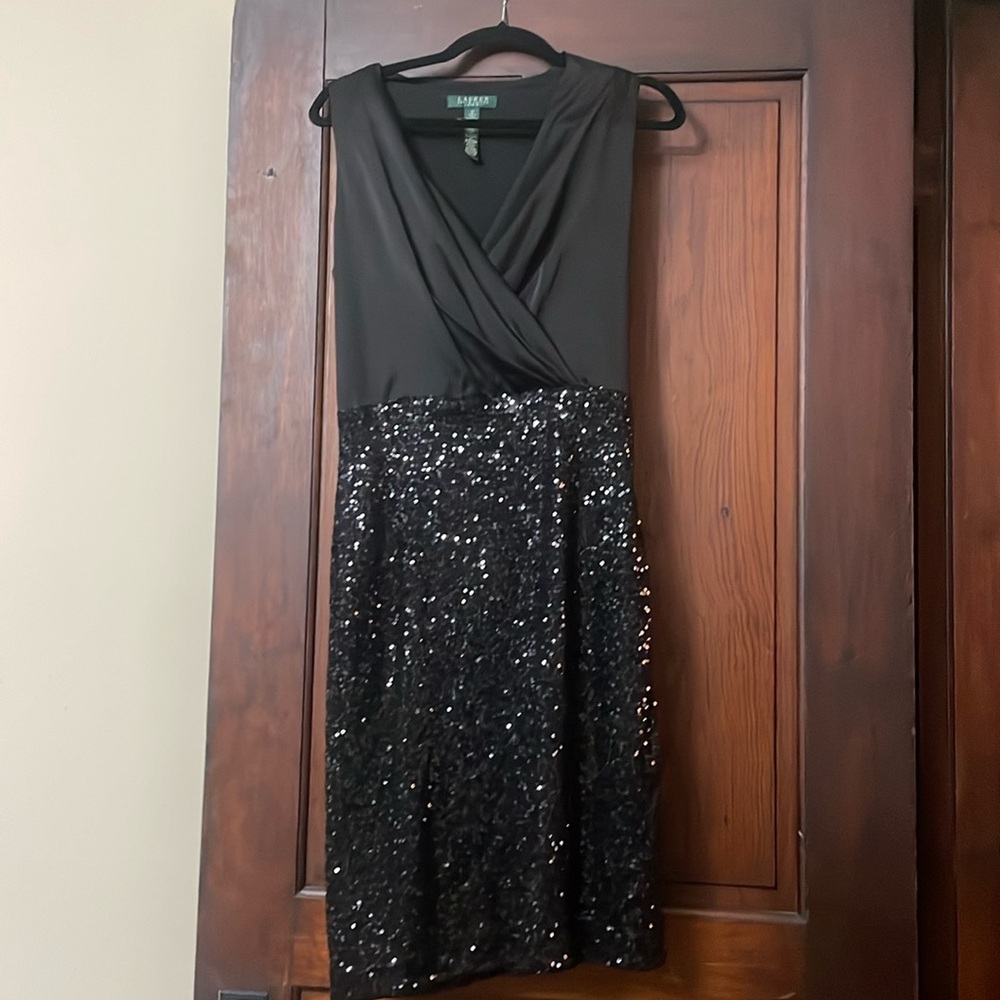 Ralph Lauren Evening dress black sequin bust